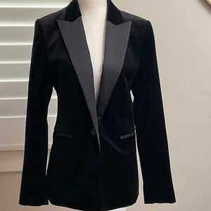Reiss Black Velvet Tuxedo Blazer